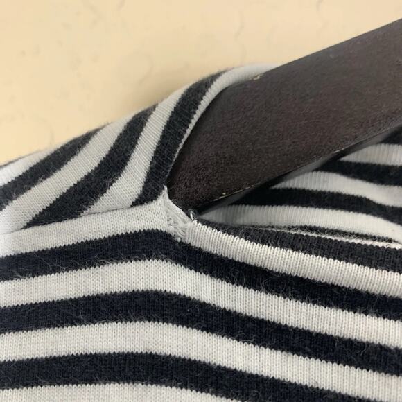 Kate Spade Saturday Striped Boatneck Tee Black White Sz L - Picture 5 of 8